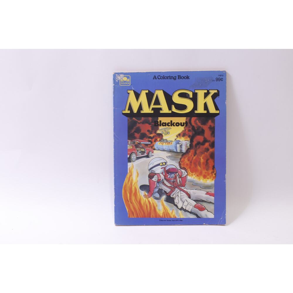 Mask, Blackout, Coloring Book, Uncolored, 1986, Golden, Vintage ~ 251210-WH 1377